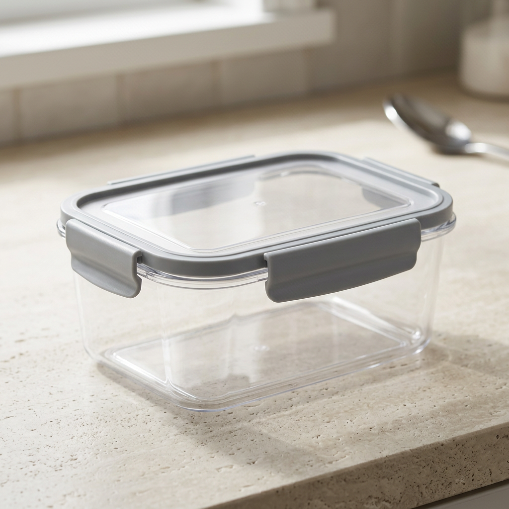 Gray clip closure and sealing ring detail