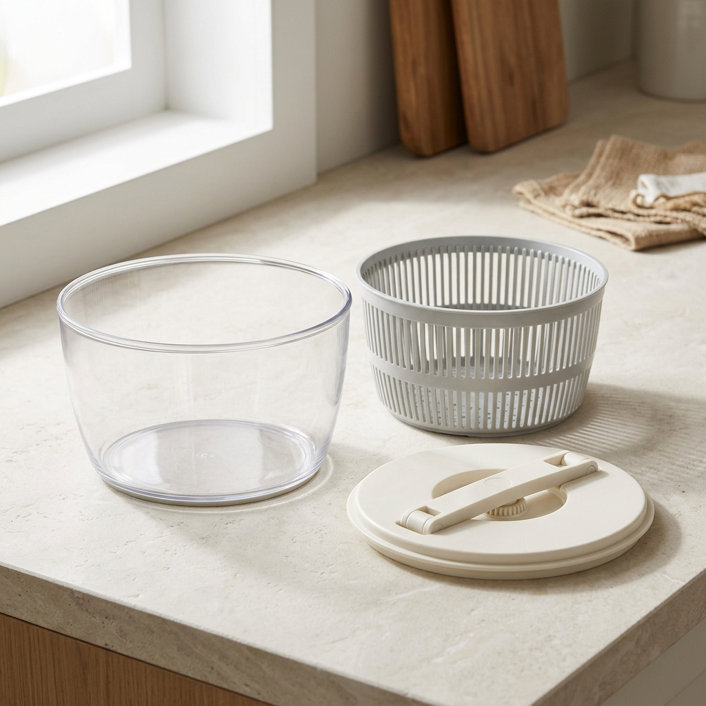Bowl basket and lid component layout