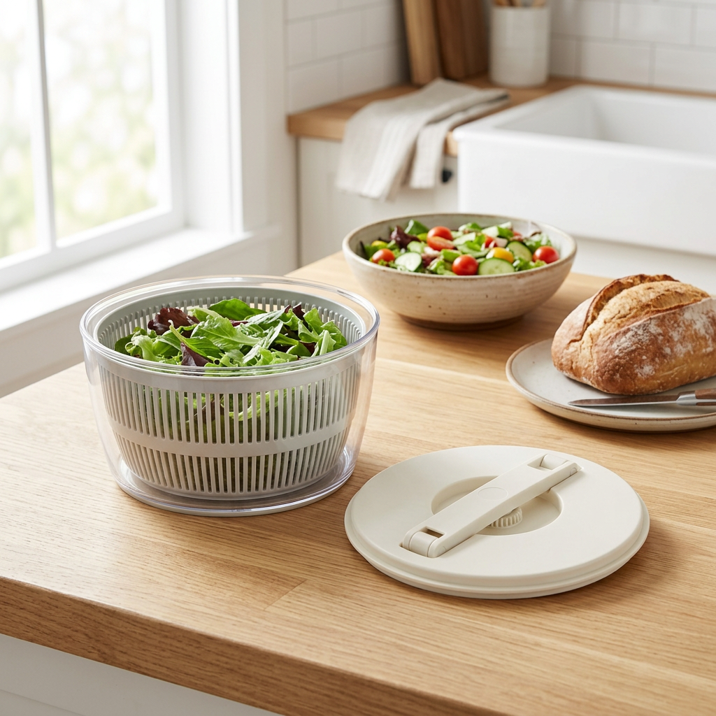 Relaxed weekend lunch with salad and bread