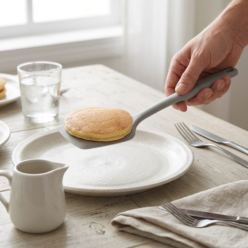 Solid turner serving pancake
